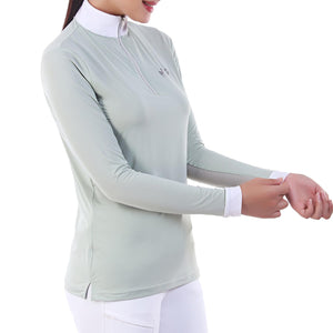 Equine Couture Ladies IceFill Sun Shirt-Aqua Grey-M