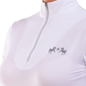 Equine Couture Ladies Gradient IceFill Show Shirt-White-L