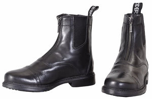 TuffRider Children's Baroque Front Zip Paddock Boots w/ Metal Zipper - Black - 1