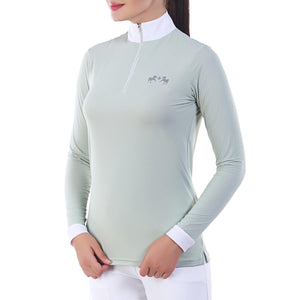 Equine Couture Ladies IceFill Sun Shirt-Aqua Grey-M