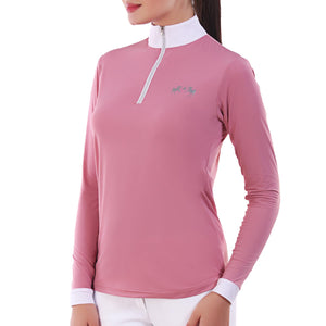 Equine Couture Ladies IceFill Sun Shirt-Foxglove Pink-M