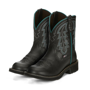 Justin Gypsy Women's Lyla Round Toe Western Boot- Onyx- 8