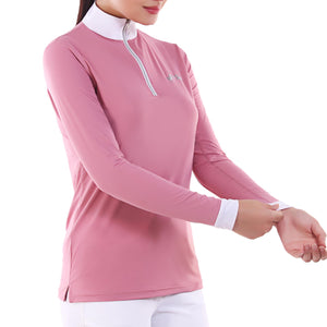 Equine Couture Ladies IceFill Sun Shirt-Foxglove Pink-M
