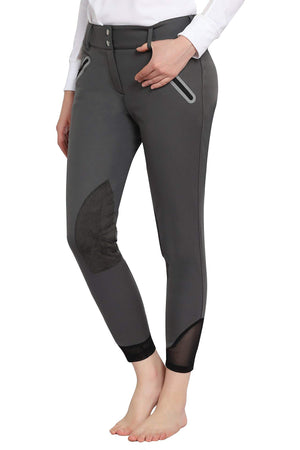 TUFFRIDER LADIES YETI SOFT SHELL KNEE PATCH BREECHES - Charcoal - 36