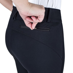 Equine Couture Charlotte Suede Knee Patch Breech- Black- 32