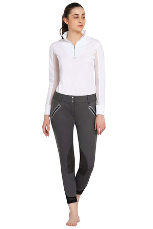 TUFFRIDER LADIES YETI SOFT SHELL KNEE PATCH BREECHES - Charcoal - 36