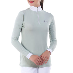 Equine Couture Ladies IceFill Sun Shirt-Aqua Grey-M