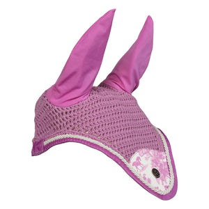 Dapplebay Equestrian Toile Fly Veil-Rose/White-Oversize