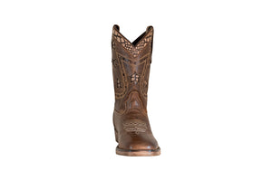 TuffRider Toddler's Rocky Mountain Square Toe Western Boot- Brown- 6T
