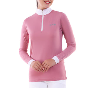 Equine Couture Ladies IceFill Sun Shirt-Foxglove Pink-M