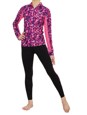 TuffRider Children's  Camo Print Sport Shirt- Purple- X-Small