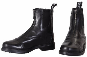 TuffRider Men's Baroque Front Zip Paddock Boots w/ Metal Zipper - Black - 10