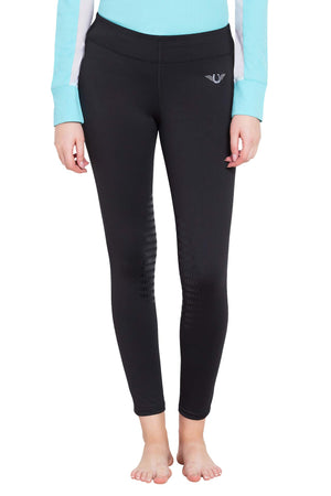 TuffRider Ladies Ventilated Schooling Tights - Black w/ Black - M