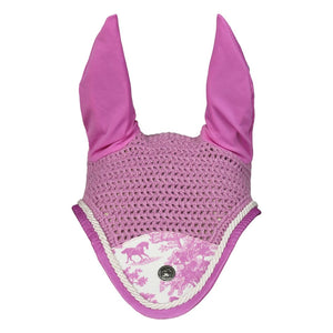 Dapplebay Equestrian Toile Fly Veil-Rose/White-Oversize