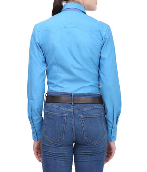 TuffRider Ladies Abilene Western Shirt- Turquoise- Medium