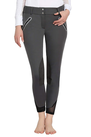 TUFFRIDER LADIES YETI SOFT SHELL KNEE PATCH BREECHES - Charcoal - 36