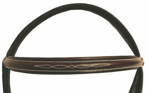 Henri de Rivel Advantage Horse Fancy Raised Padded Bridle With Laced Reins - Havana - Horse