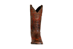 TuffRider Ladies Signa Square Toe Western Boot- Brown- 9