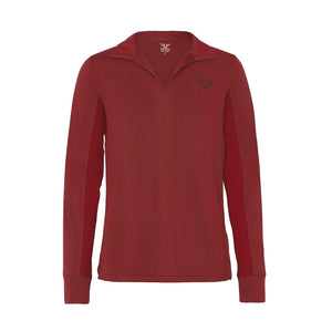 TuffRider Children'S Taylor Long Sleeve Polo - Wine - L
