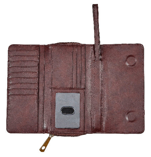 AWST Int'l Snaffle Bit Leather Cross Body Wallet