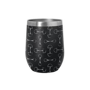 AWST Int'l 12 oz Stainless Steel Wine Tumbler-Lila Vintage Snaffle Bit