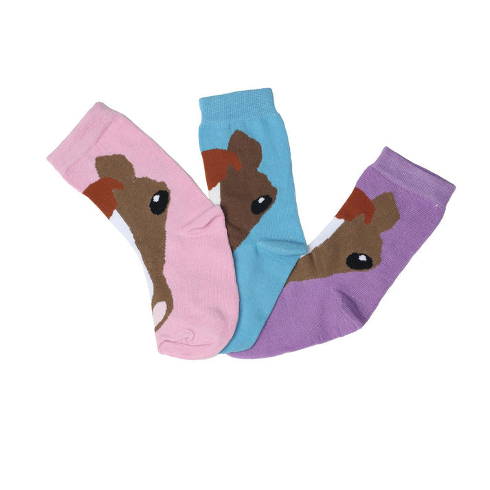 AWST Int'l  Youth Horse Face Crew socks - 3 pack