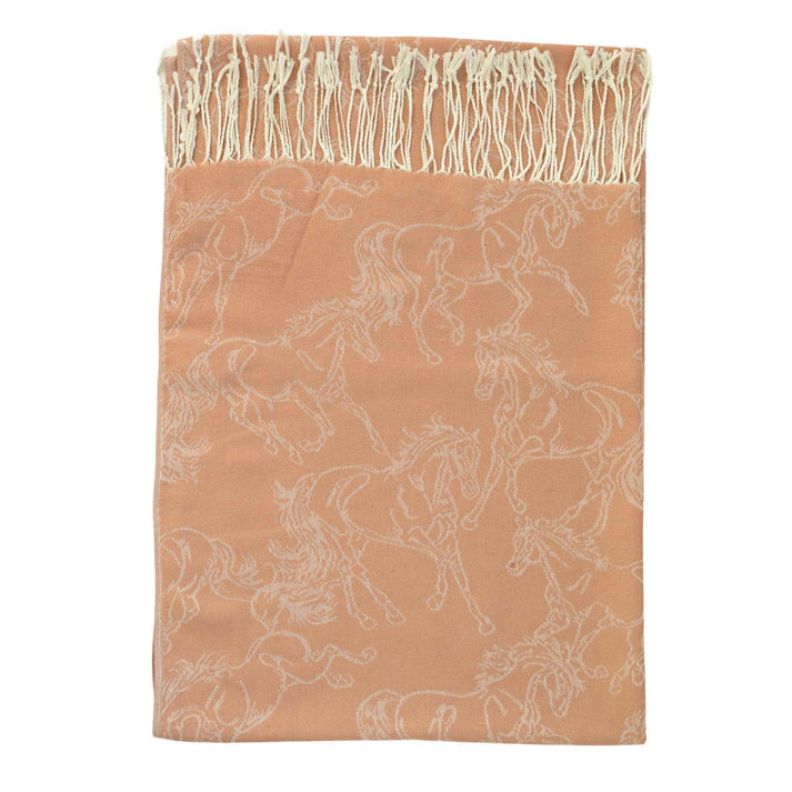 AWST Int'l Lila Linear Horses Pashmina Scarf