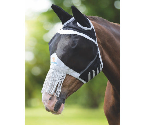 Shires Fine Mesh Fly Mask with Nose Fringe