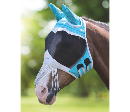 Shires Fine Mesh Fly Mask with Nose Fringe