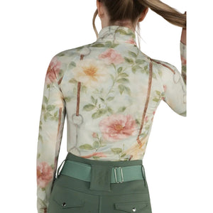Dapplebay Vintage Floral 1/4 Zip LS Riding Top