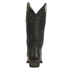 TuffRider Women Cowtown Mid Height Embroidered Leather Snip Toe Western Boots-Black-10