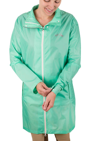 Equine Couture Ladies Downpour Rain Jacket- Sea Green- M