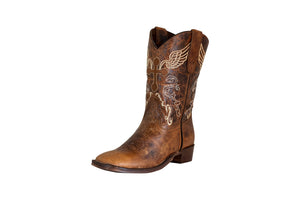 TuffRider Children's Sequoia Square Toe Western Boot- Brown- 1C