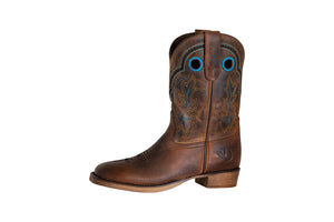 TuffRider Toddler's Rushmore Square Toe Western Boot- Brown- 5T