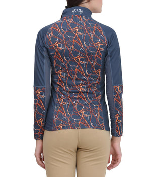 Equine Couture Ladies  Snaffle Bridles Sport Shirt- Navy- 1X