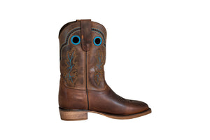 TuffRider Toddler's Rushmore Square Toe Western Boot- Brown- 5T