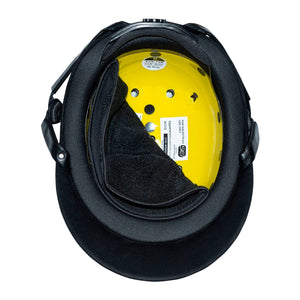 Tipperary Windsor with MIPS Wide Brim - Black UltraSuede Shell w/ Chrome Trim and Black UltraSuede Top- Medium