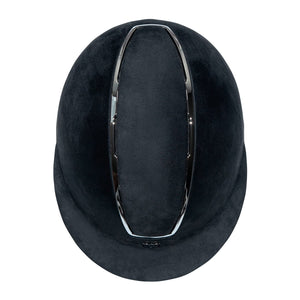 Tipperary Windsor with MIPS Wide Brim - Black UltraSuede Shell w/ Chrome Trim and Black UltraSuede Top- Medium