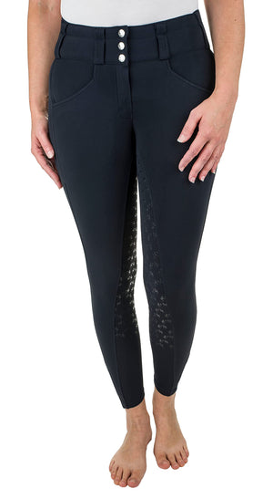 Equine Couture Ladies Nicole 3 Season Silicon Full Seat Breeches- Black-30