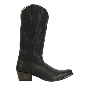 TuffRider Women Cowtown Mid Height Embroidered Leather Snip Toe Western Boots-Black-10
