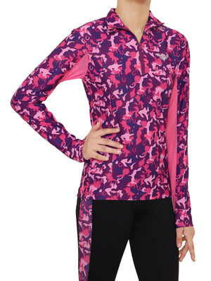 TuffRider Children's  Camo Print Sport Shirt- Purple- X-Small