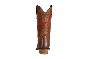 TuffRider Ladies Signa Square Toe Western Boot- Brown- 9