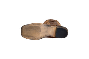 TuffRider Men's Lamar Wide Square Toe Western Boot- Brown- 8