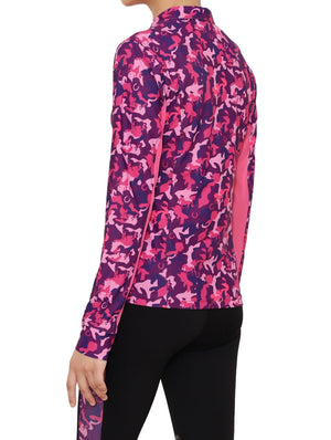 TuffRider Children's  Camo Print Sport Shirt- Purple- X-Small