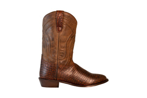 TuffRider Men's Hayden Wide Round Toe Western Boot- Brown- 10