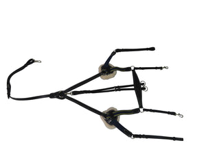 Henri de Rivel Pro 5 Point Elastic Breastplate Martingale with Running Attachment - Black - Horse