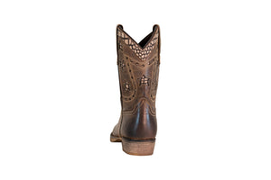 TuffRider Toddler's Rocky Mountain Square Toe Western Boot- Brown- 6T