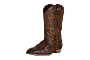 TuffRider Ladies Jackson Square Toe Western Boot- Brown- 9