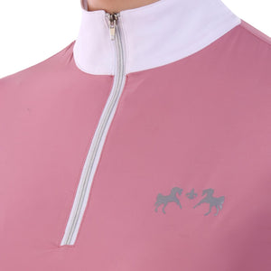 Equine Couture Ladies IceFill Sun Shirt-Foxglove Pink-M