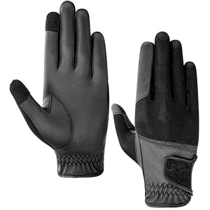 Equine Couture Aerocool Touch Screen Riding Gloves with Glitter-Black-S
